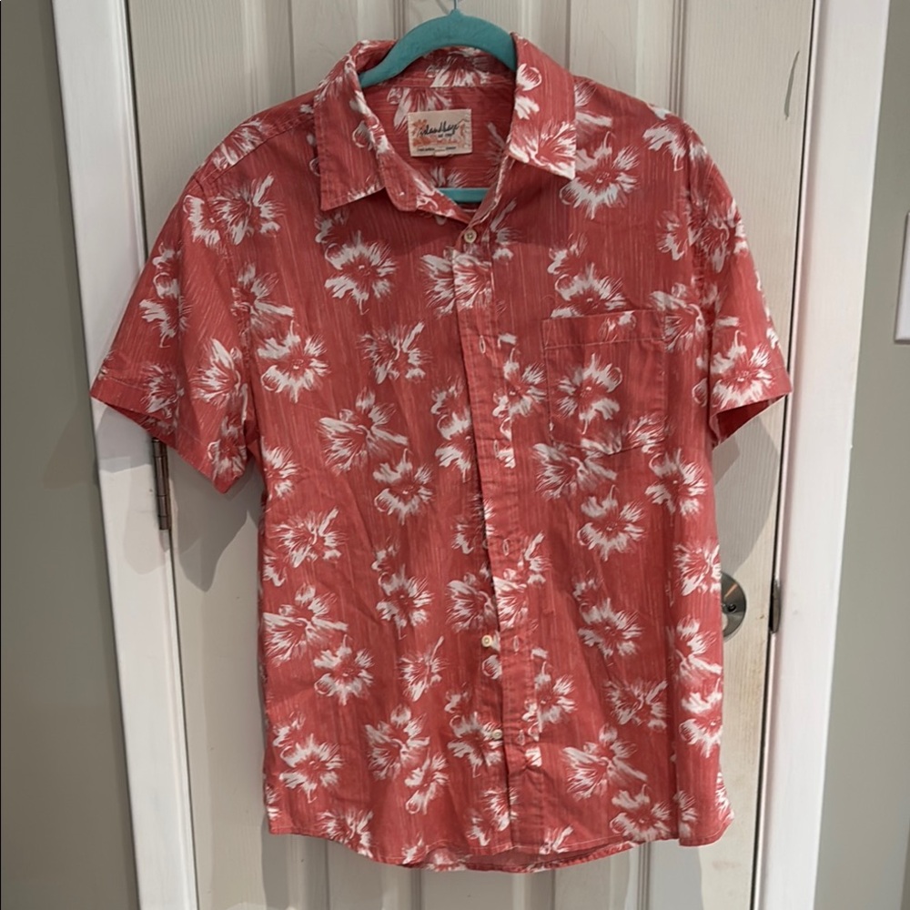 Islandhaze Red and White Casual Button Down Shirt